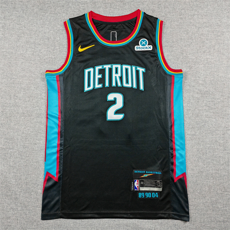 2026 PISTONS CUNNINGHAM #2 Black City Edition Top Quality Hot Pressing NBA Jersey