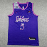 2026 TIMBERWOLVES EDWARDS #5 Purple City Edition Top Quality Hot Pressing NBA Jersey