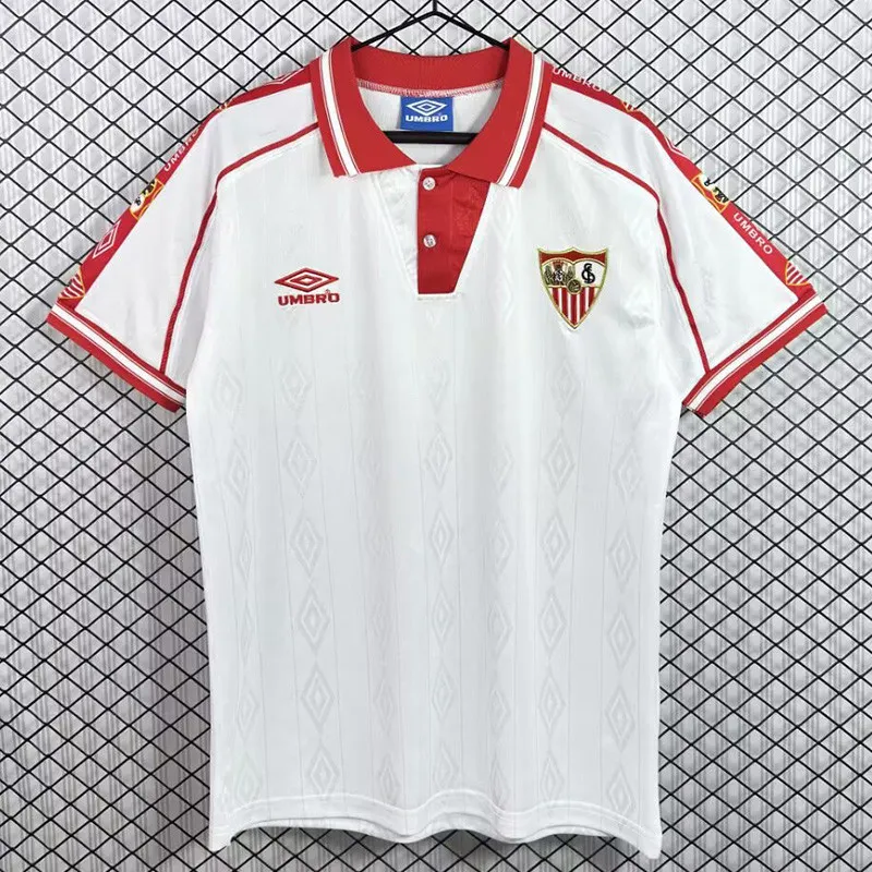 1998-2001 Mens Sevilla home white Retro Soccer Jersey