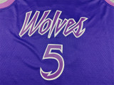2026 TIMBERWOLVES EDWARDS #5 Purple City Edition Top Quality Hot Pressing NBA Jersey