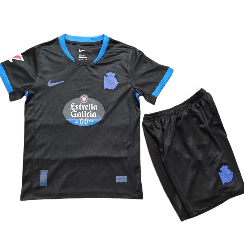 2026-27 Kids Deportivo La Coruna Away black soccer Jersey