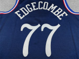2026 76ERS EDGECOMBE #77 Deep Blue City Edition Top Quality Hot Pressing Retro NBA Jersey