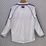 1998 Mens France away white Retro Long sleeve Soccer Jersey