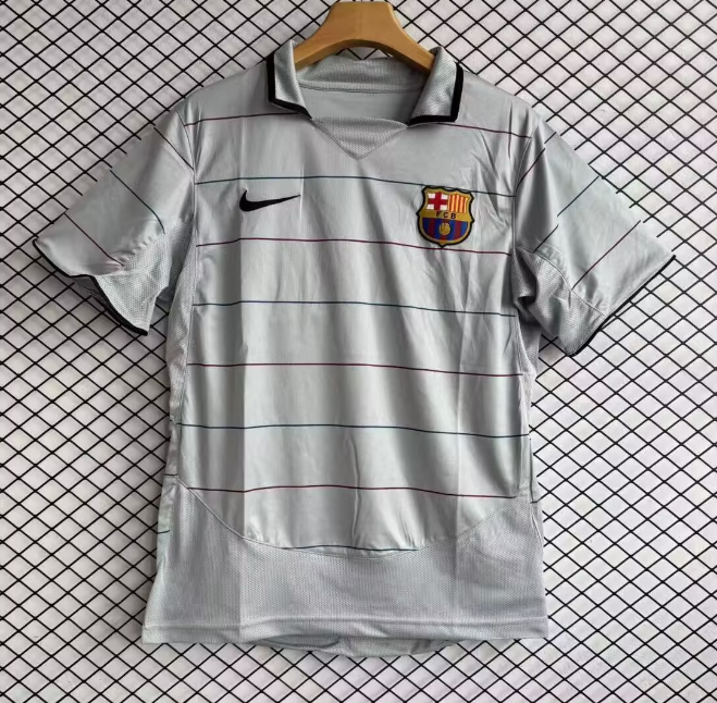2001-2002 Mens Barcelona Away Retro Soccer Jersey