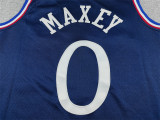 2026 76ERS MAXEY #0 Deep Blue City Edition Top Quality Hot Pressing Retro NBA Jersey
