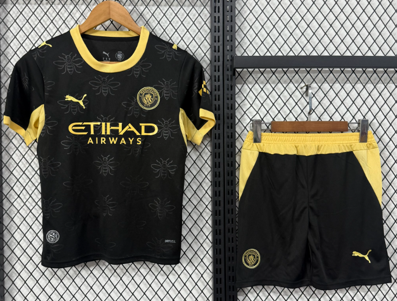 2026-27 Kids Manchester City away black soccer  jersey