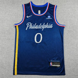 2026 76ERS MAXEY #0 Deep Blue City Edition Top Quality Hot Pressing Retro NBA Jersey