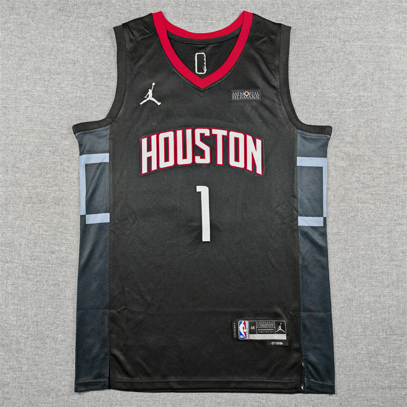 2025 ROCKETS THOMPSON #1 black Top Quality Hot Pressing NBA Jersey