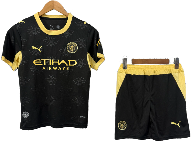 2026-27 Kids Manchester City away black soccer  jersey