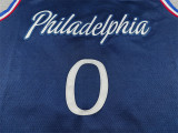 2026 76ERS MAXEY #0 Deep Blue City Edition Top Quality Hot Pressing Retro NBA Jersey