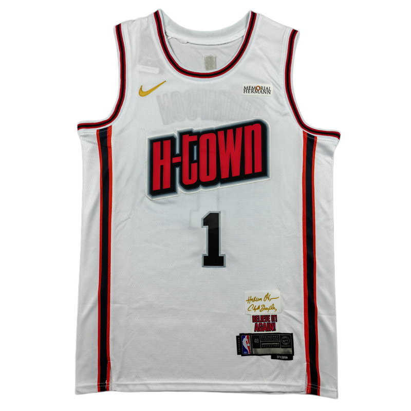 2025-26 ROCKETS THOMPSON #1 White City Edition Top Quality Hot Pressing NBA Jersey
