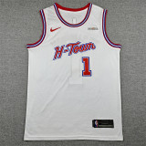 2025-26 ROCKETS THOMPSON #1 White City Edition Top Quality Hot Pressing NBA Jersey