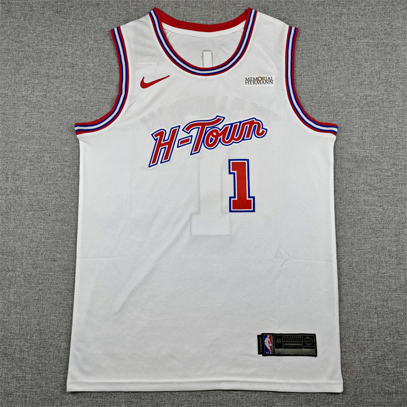 2025-26 ROCKETS THOMPSON #1 White City Edition Top Quality Hot Pressing NBA Jersey