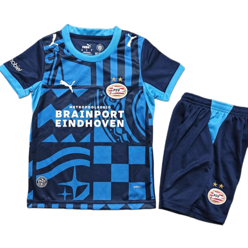 2026-27 Kids PSV Eindhoven third away blue soccer jersey