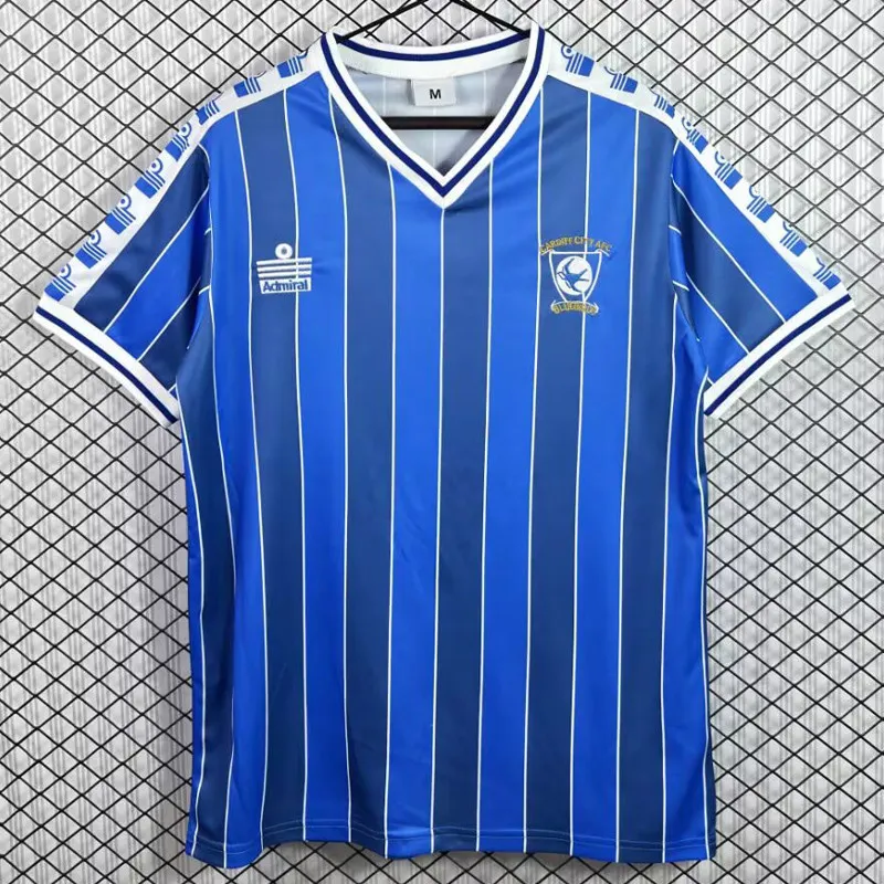 1985-1987 Mens Cardiff City Home blue Retro Soccer Jersey