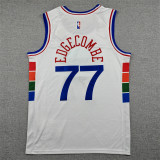 2025-26 76ERS EDGECOMBE #77 City Edition Top Quality Hot Pressing Retro NBA Jersey