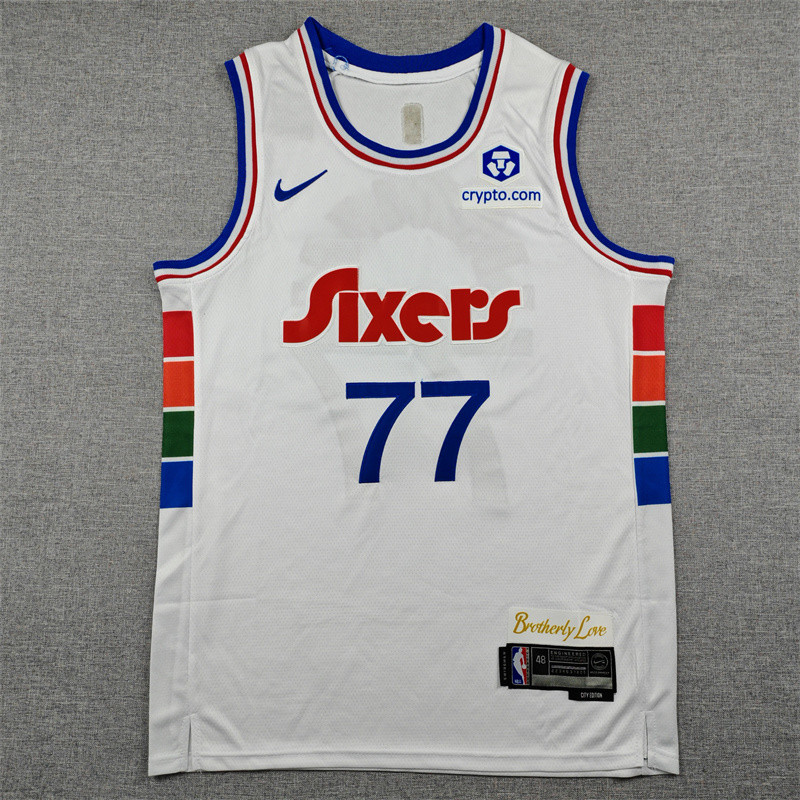 2025-26 76ERS EDGECOMBE #77 City Edition Top Quality Hot Pressing Retro NBA Jersey