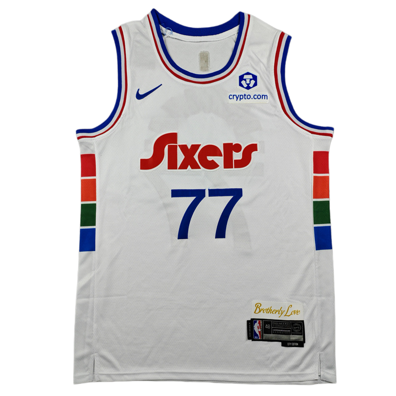 2025-26 76ERS EDGECOMBE #77 City Edition Top Quality Hot Pressing Retro NBA Jersey
