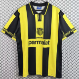 1996-1997 Mens Atletico Penarol home Retro yellow black soccer jersey
