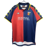 1999-2000 Mens Genoa home red blue Retro Soccer Jersey