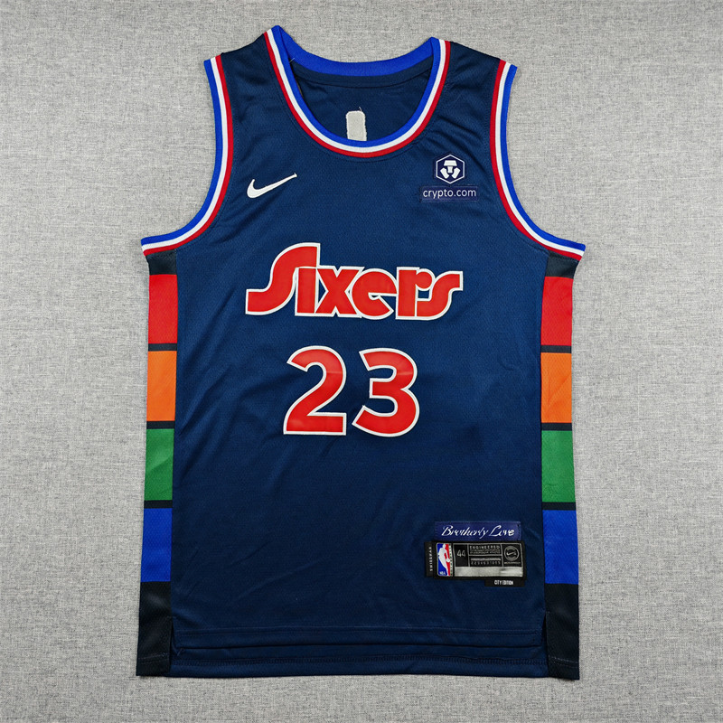 2026-27 76ERS JAMES #23 Navy Blue City Edition Top Quality Hot Pressing Retro NBA Jersey