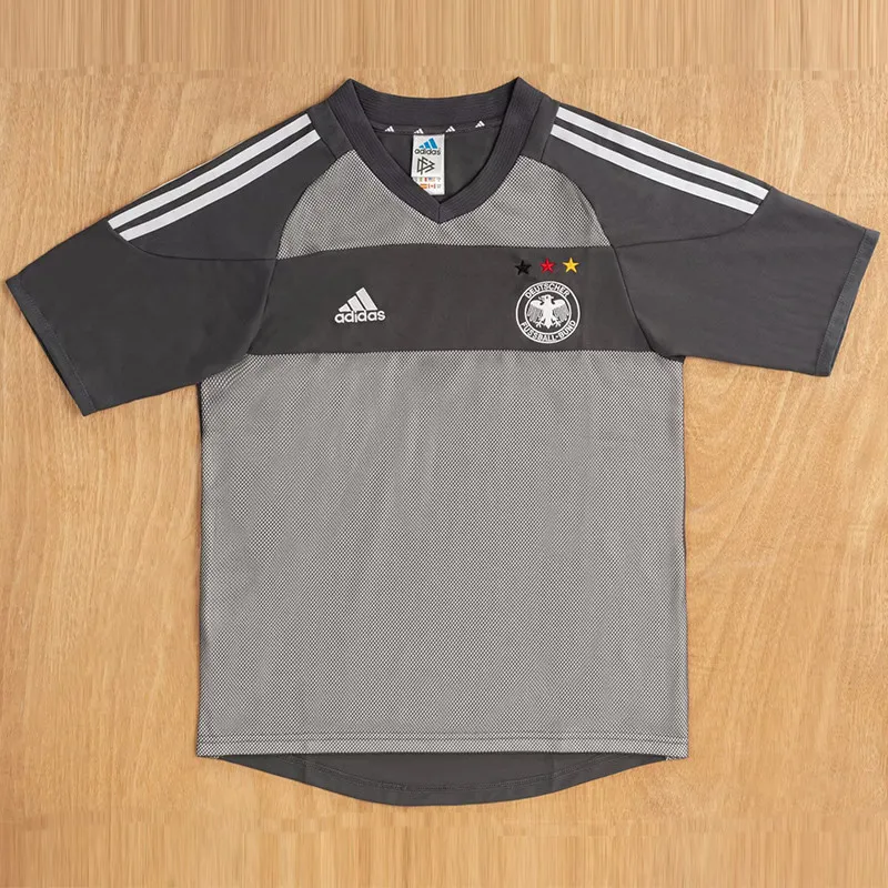 2002 Germany away gray Retro Soccer Jersey