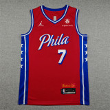 2026-27 76ERS BROWN #7 red Top Quality Hot Pressing NBA Jersey (V领)