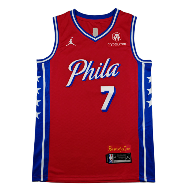 2026-27 76ERS BROWN #7 red Top Quality Hot Pressing NBA Jersey (V领)