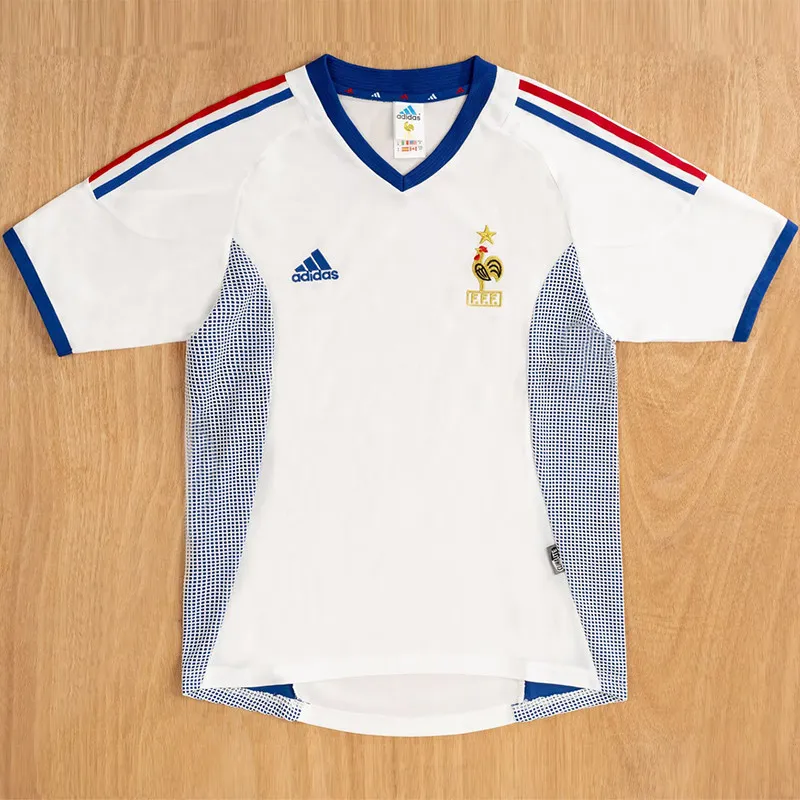 2002 France away white Retro Soccer Jersey