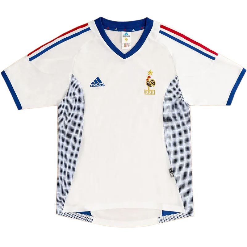 2002 France away white Retro Soccer Jersey