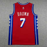 2026-27 76ERS BROWN #7 red Top Quality Hot Pressing NBA Jersey (V领)
