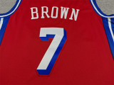 2026-27 76ERS BROWN #7 red Top Quality Hot Pressing NBA Jersey (V领)