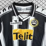 1999-2000 Mens Udinese home black white Retro Soccer Jersey
