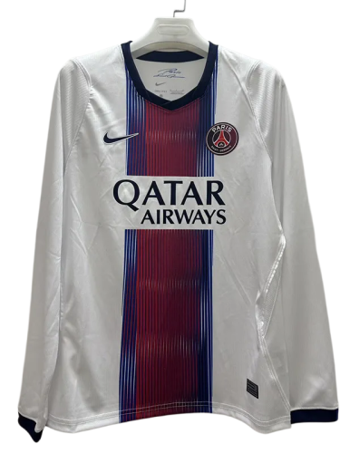 2026-27 Mens PSG away Long Sleeve white Soccer Jersey