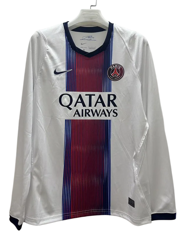 2026-27 Mens PSG away Long Sleeve white Soccer Jersey