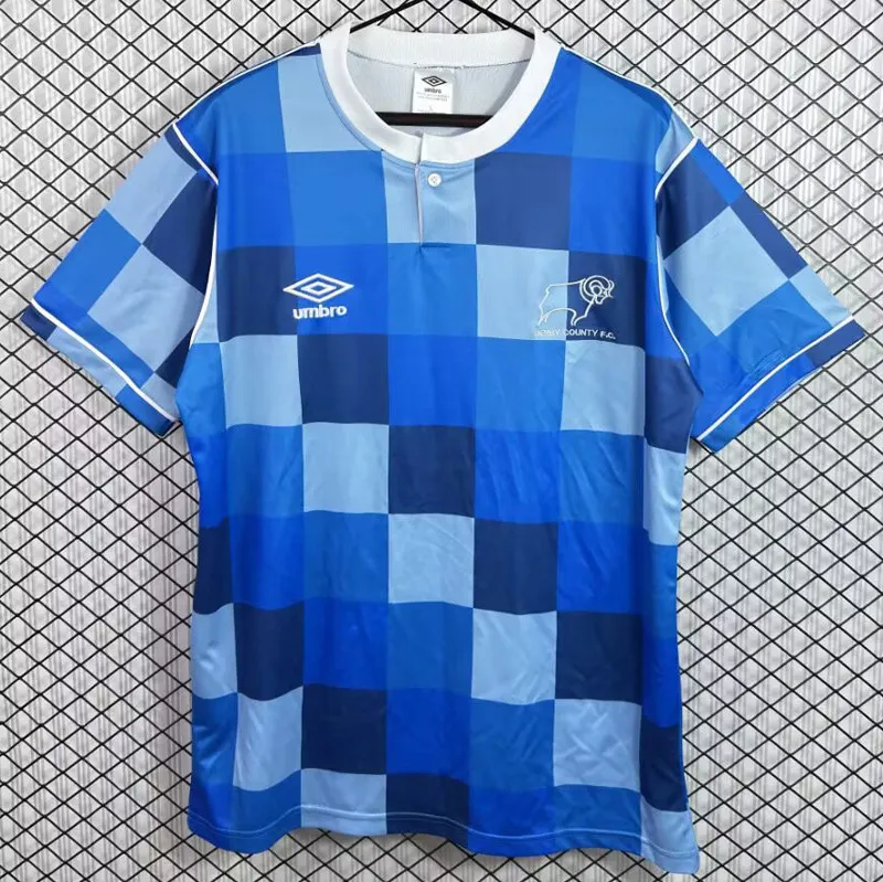 1987-1989 Derby County away blue Retro Soccer Jersey