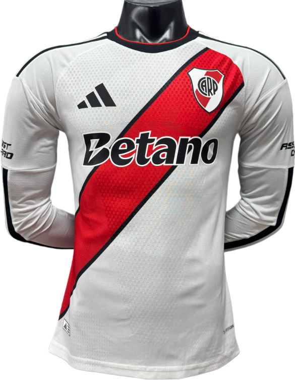 2026-27 River Plate home Player Verion Long Sleeve Soccer Jersey