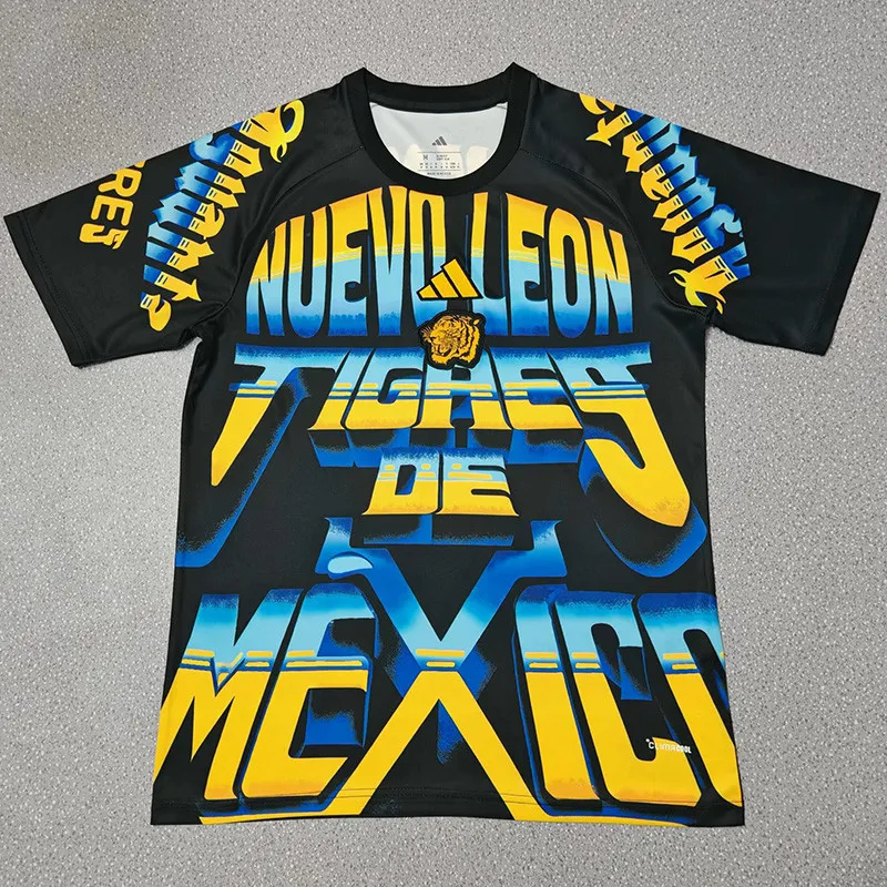 2026-27 Mens Tigres UANL Black Blue Fan Training Shirts