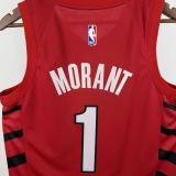 2023 TRAIL BLAZERS MORANT #1 Red Top Quality Hot Pressing NBA Jersey (飞人版)
