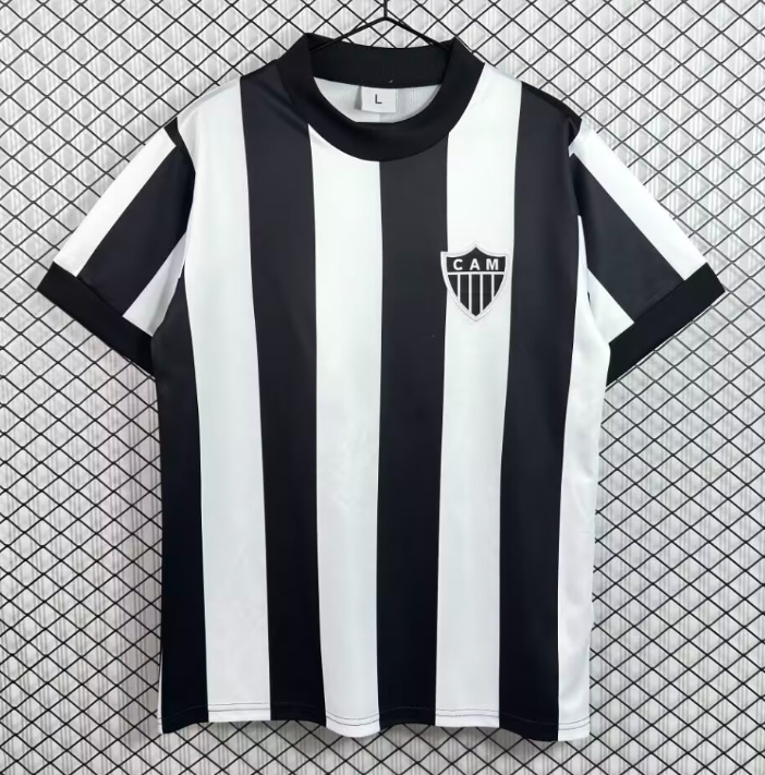 1971 Mens Atletico Mineiro home black Retro soccer Jersey