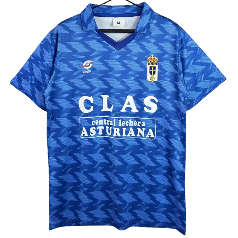 1989-1990 Real Oviedo Home blue Retro Soccer Jersey