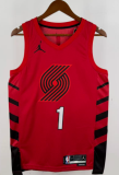 2023 TRAIL BLAZERS MORANT #1 Red Top Quality Hot Pressing NBA Jersey (飞人版)