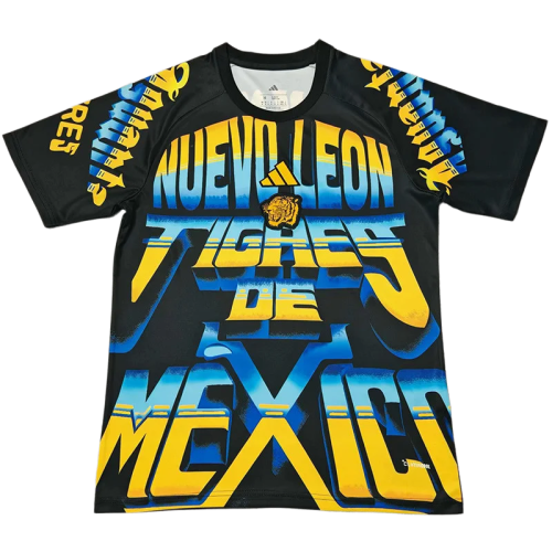 2026-27 Mens Tigres UANL Black Blue Fan Training Shirts