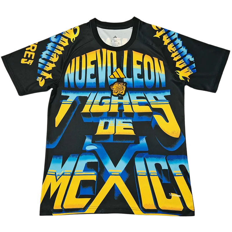 2026-27 Mens Tigres UANL Black Blue Fan Training Shirts