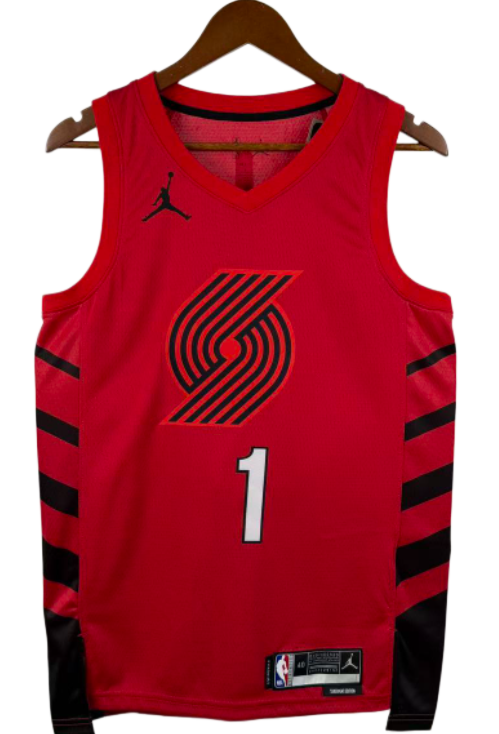 2023 TRAIL BLAZERS MORANT #1 Red Top Quality Hot Pressing NBA Jersey (飞人版)