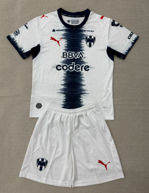 2026-27 Kids Monterrey away white soccer Jersey