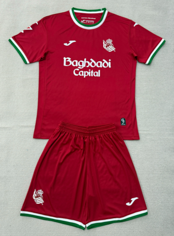 2026-27 Kids Real Sociedad third away red soccer jersey