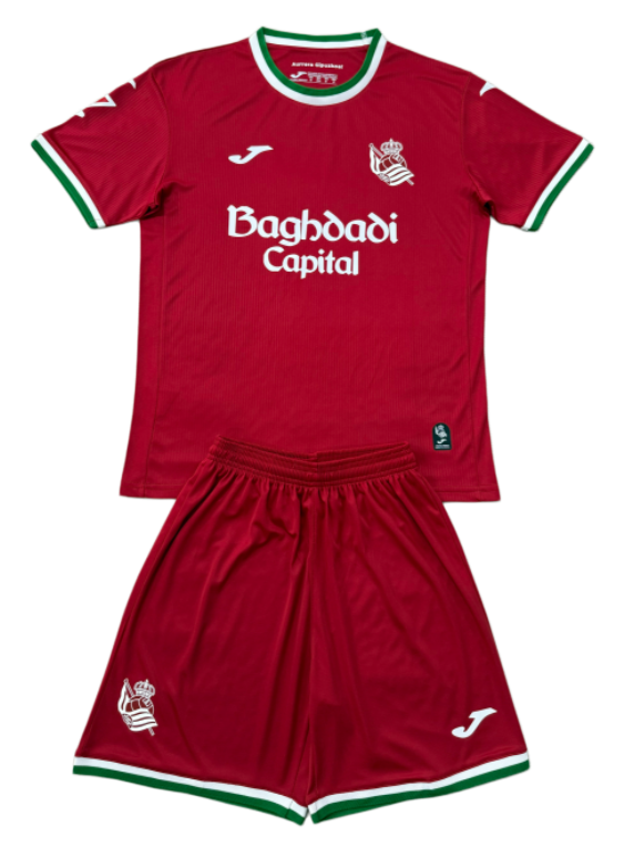 2026-27 Kids Real Sociedad third away red soccer jersey