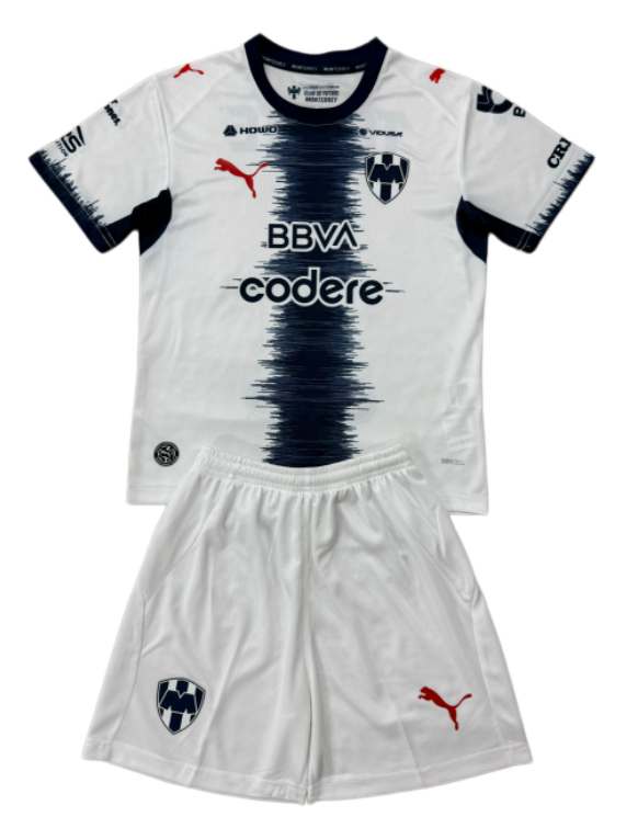 2026-27 Kids Monterrey away white soccer Jersey