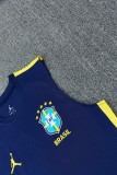 2026-27 Mens Brazil Royal Blue Vest Short Training Suit